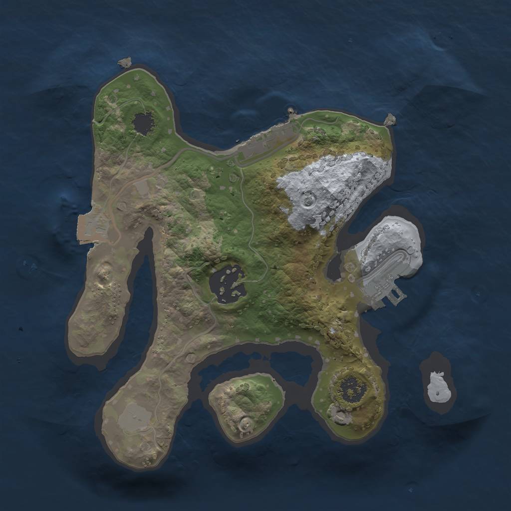 Rust Map: Procedural Map, Size: 2000, Seed: 1495943612, 6 Monuments