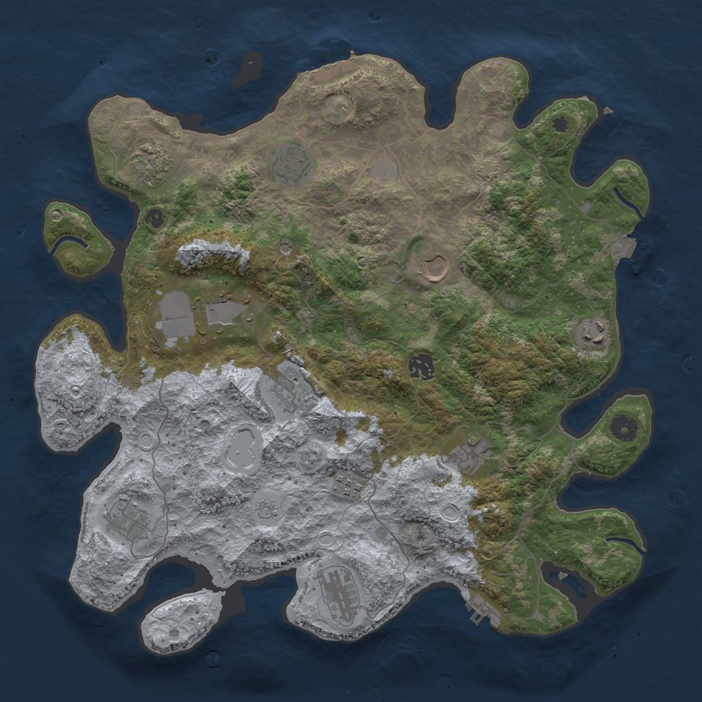 Rust Map: Procedural Map, Size: 3950, Seed: 17486897, 19 Monuments