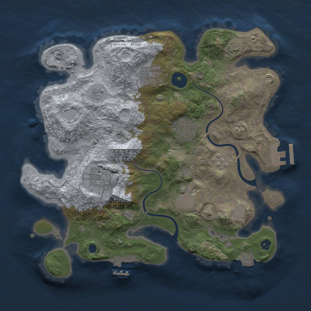 Rust Map: Procedural Map, Size: 3000, Seed: 163242516, 11 Monuments