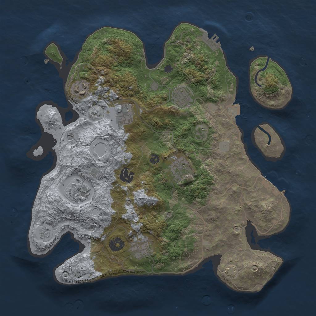 Rust Map: Procedural Map, Size: 3250, Seed: 2767412, 15 Monuments
