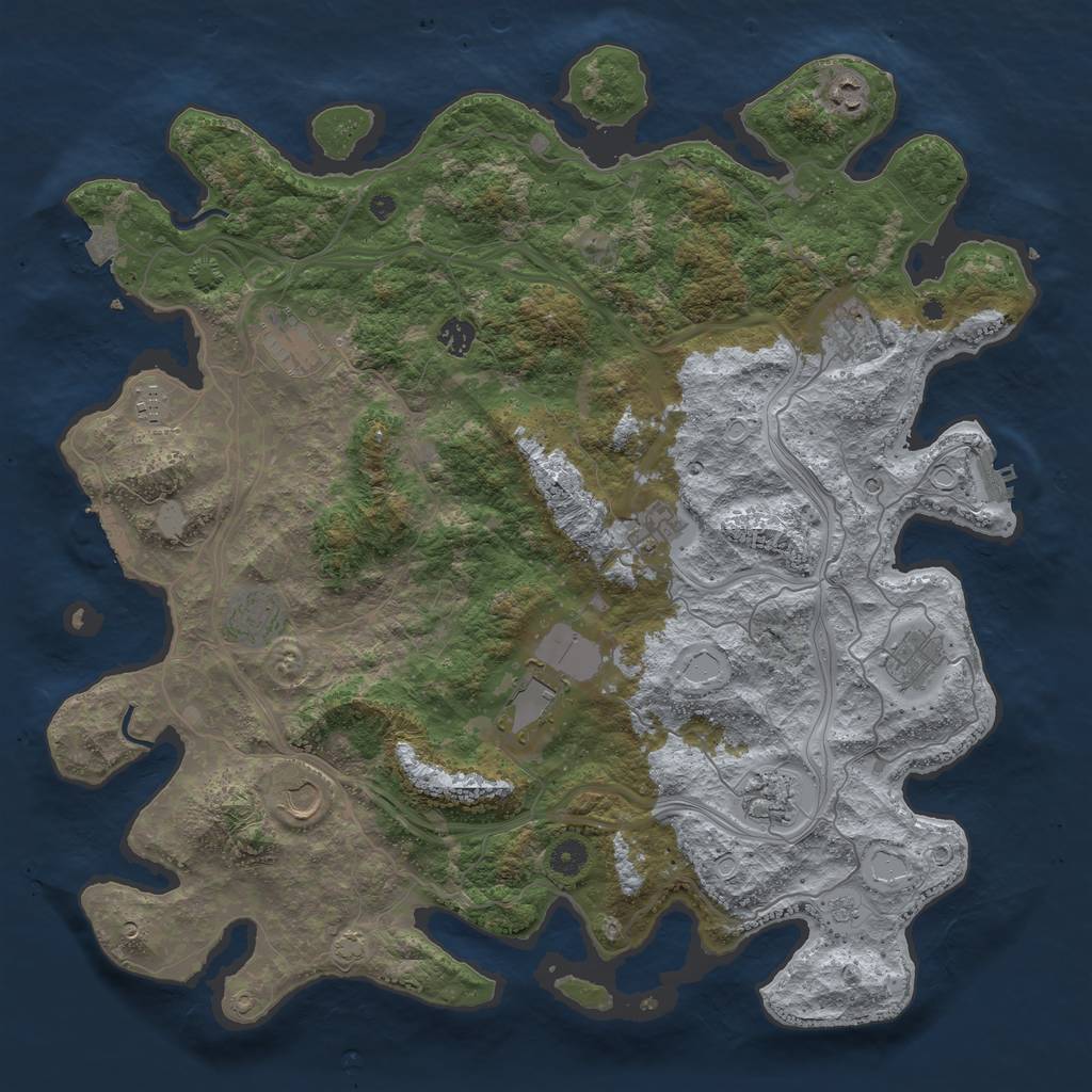 Rust Map: Procedural Map, Size: 4500, Seed: 766917362, 19 Monuments