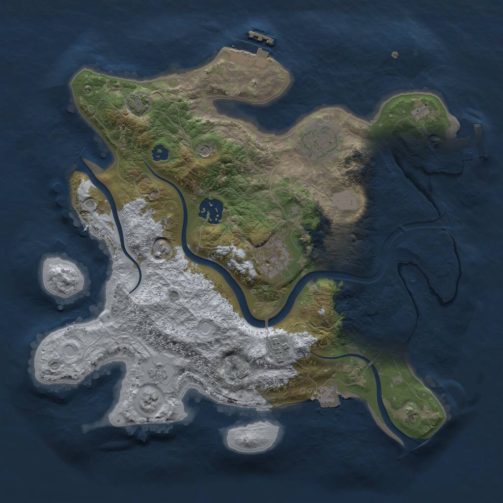 Rust Map: Procedural Map, Size: 3000, Seed: 1496429296, 10 Monuments