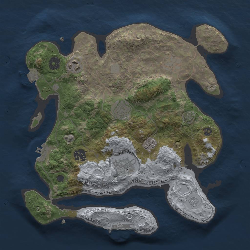 Rust Map: Procedural Map, Size: 3000, Seed: 1324695789, 13 Monuments