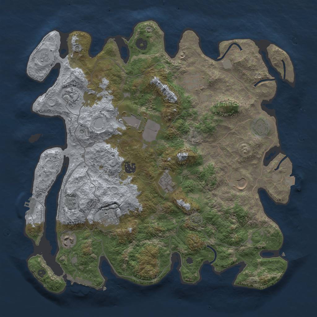 Rust Map: Procedural Map, Size: 4000, Seed: 367422994, 18 Monuments