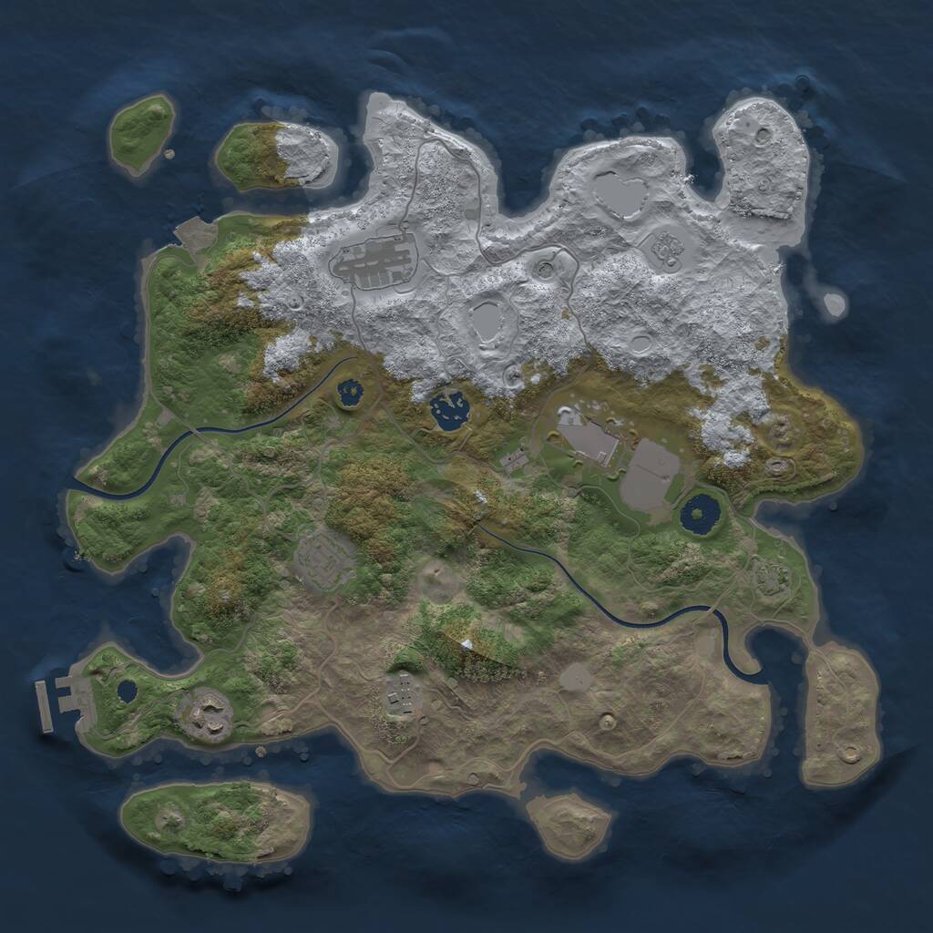 Rust Map: Procedural Map, Size: 3600, Seed: 94335182, 11 Monuments