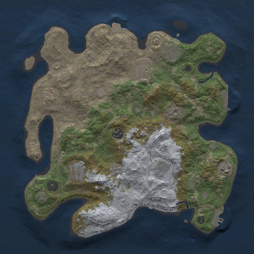Rust Map: Procedural Map, Size: 3400, Seed: 54115041, 16 Monuments