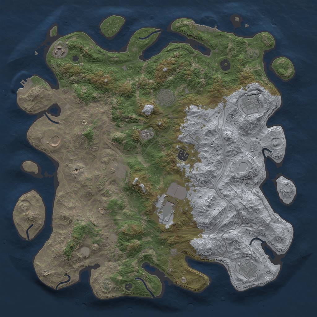Rust Map: Procedural Map, Size: 4250, Seed: 84669665, 17 Monuments