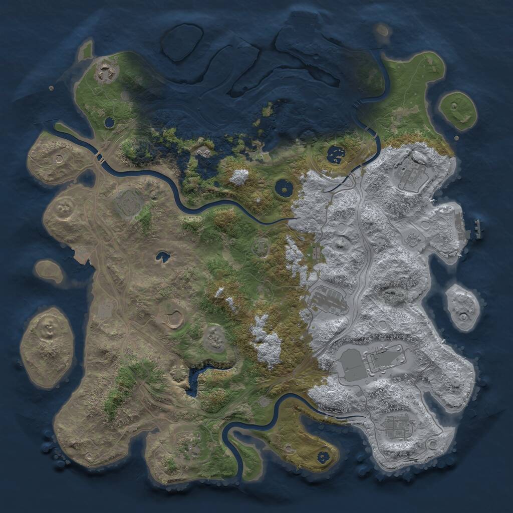 Rust Map: Procedural Map, Size: 4250, Seed: 84669665, 16 Monuments