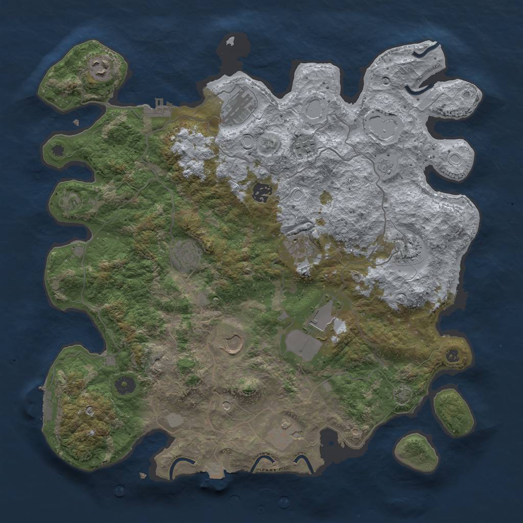 Rust Map: Procedural Map, Size: 4000, Seed: 63160652, 18 Monuments