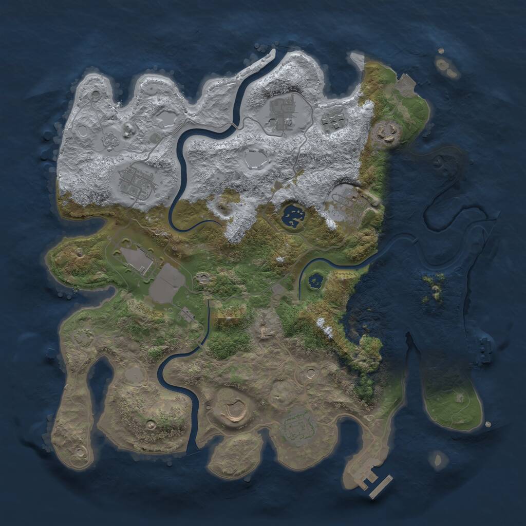 Rust Map: Procedural Map, Size: 3600, Seed: 12108039, 15 Monuments
