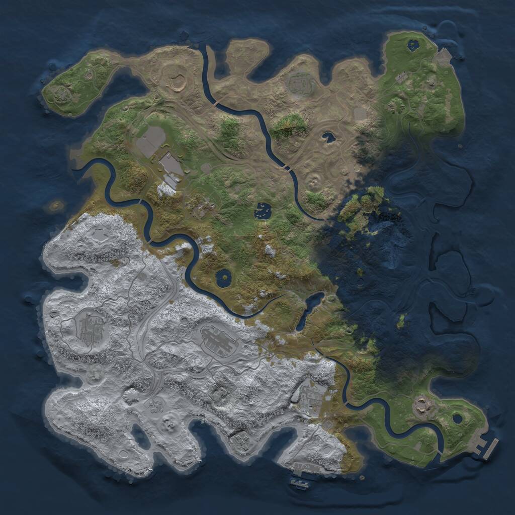 Rust Map: Procedural Map, Size: 4400, Seed: 2399019, 17 Monuments