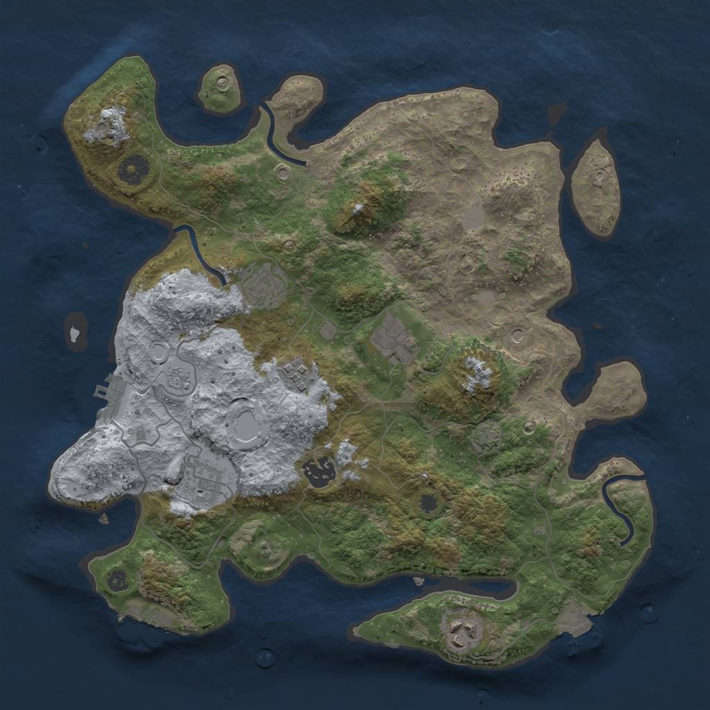 Rust Map: Procedural Map, Size: 3450, Seed: 8485363, 14 Monuments
