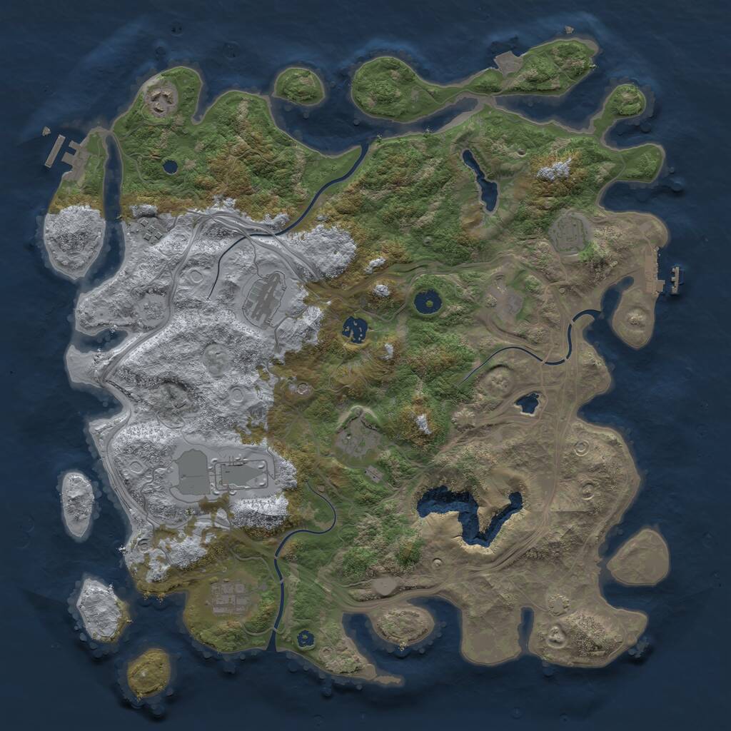 Rust Map: Procedural Map, Size: 4300, Seed: 20831816, 15 Monuments