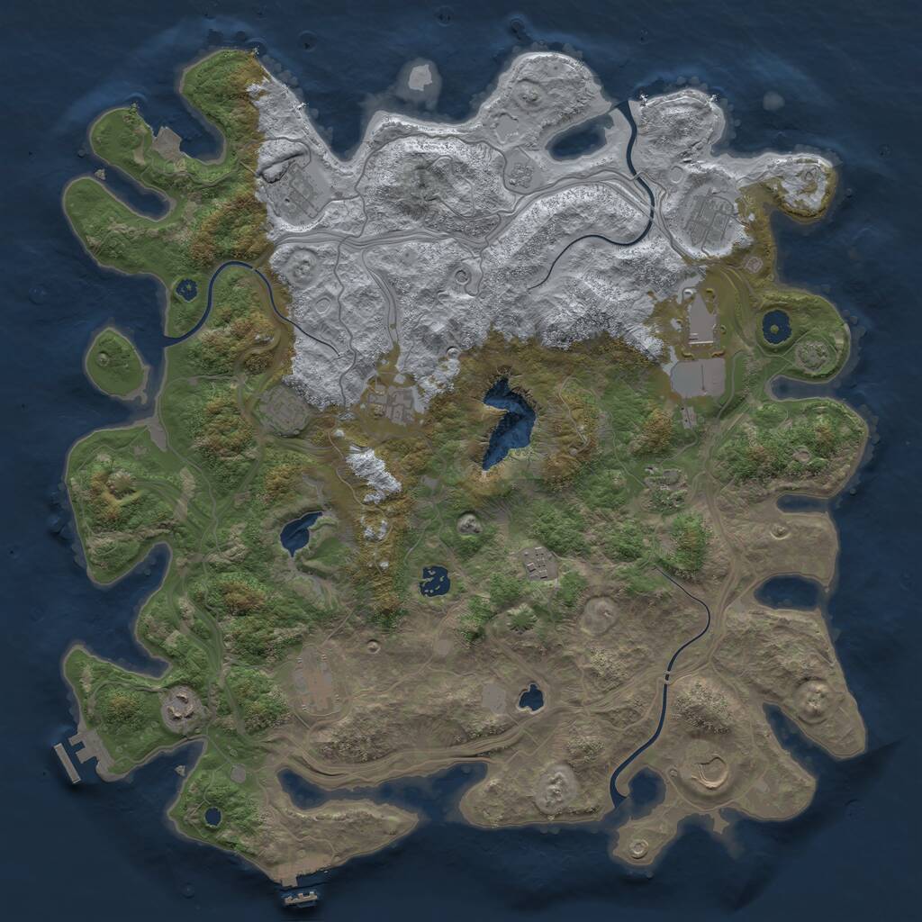 Rust Map: Procedural Map, Size: 4400, Seed: 46603726, 17 Monuments