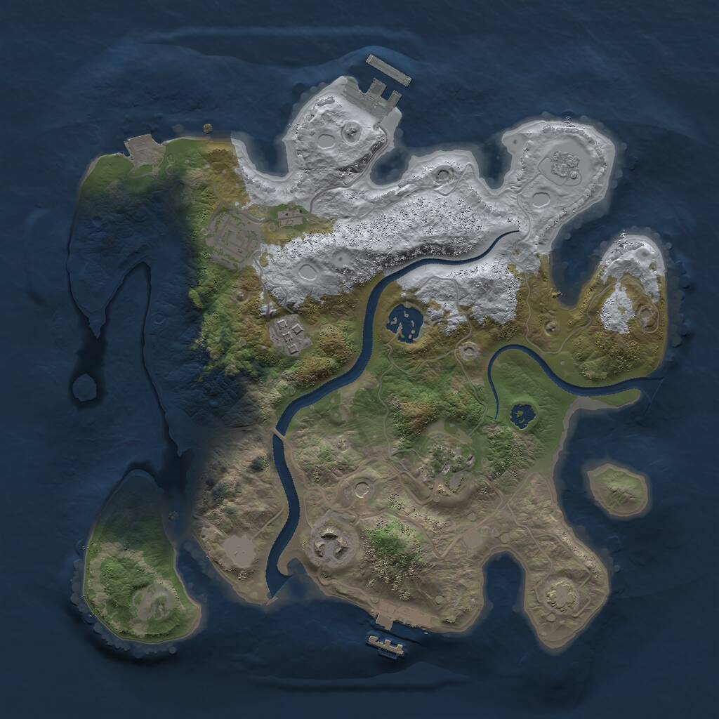 Rust Map: Procedural Map, Size: 3000, Seed: 16382, 11 Monuments