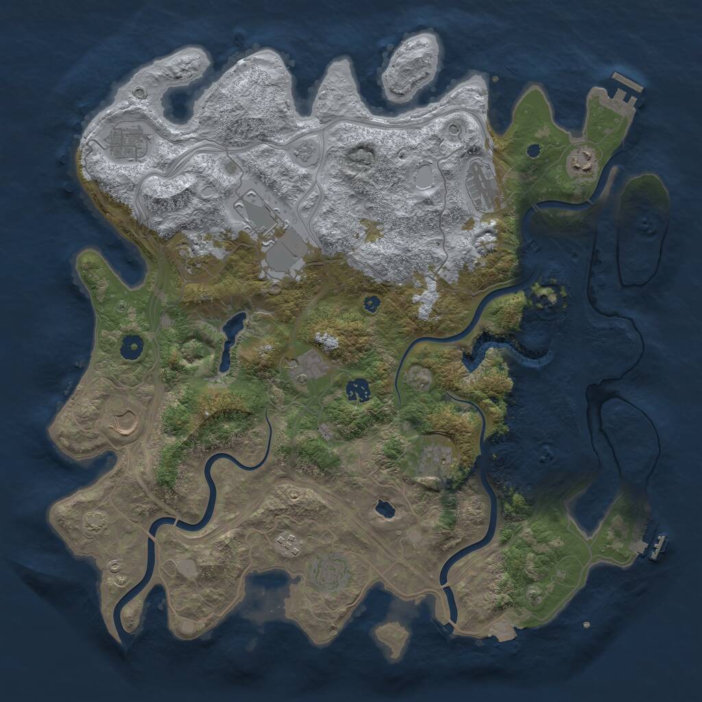 Rust Map: Procedural Map, Size: 4300, Seed: 72296883, 17 Monuments