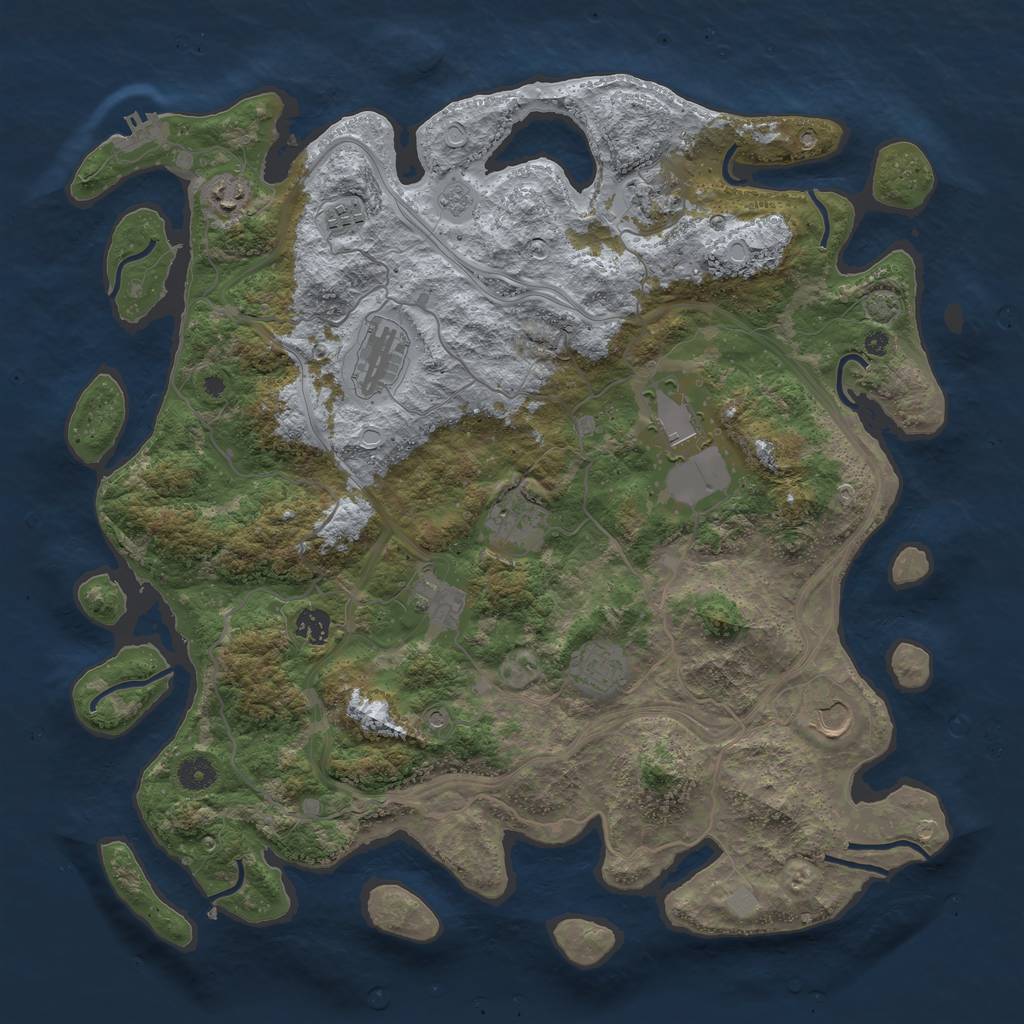 Rust Map: Procedural Map, Size: 4300, Seed: 49343166, 17 Monuments