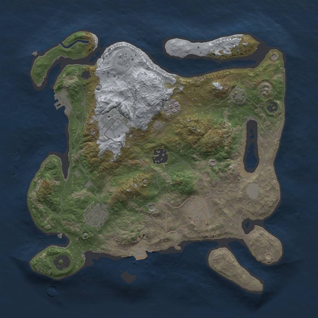Rust Map: Procedural Map, Size: 3000, Seed: 61724, 12 Monuments
