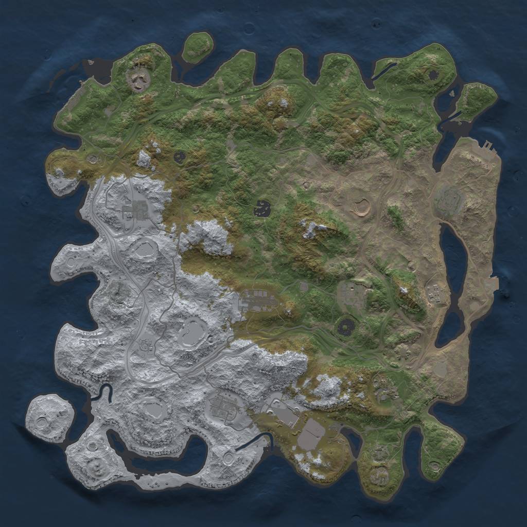 Rust Map: Procedural Map, Size: 4500, Seed: 13361193, 19 Monuments