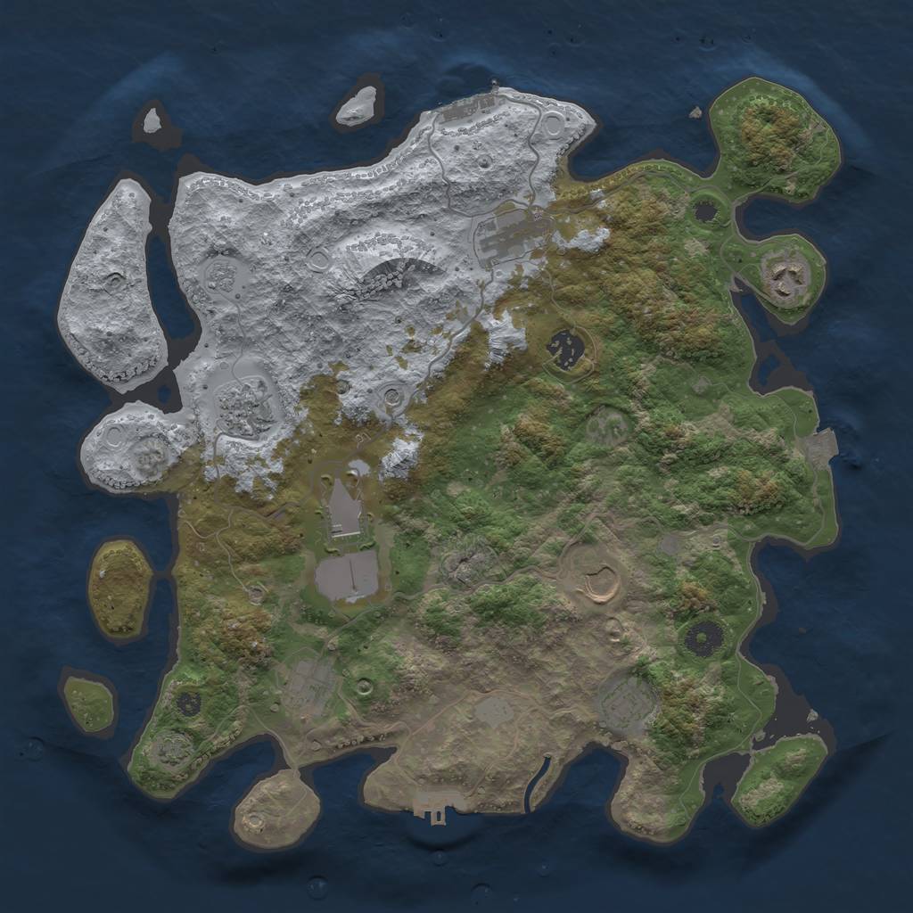 Rust Map: Procedural Map, Size: 3750, Seed: 79888262, 16 Monuments