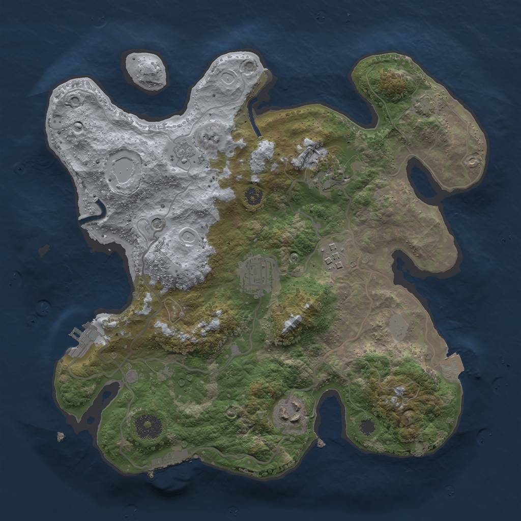 Rust Map: Procedural Map, Size: 3000, Seed: 969718773, 12 Monuments