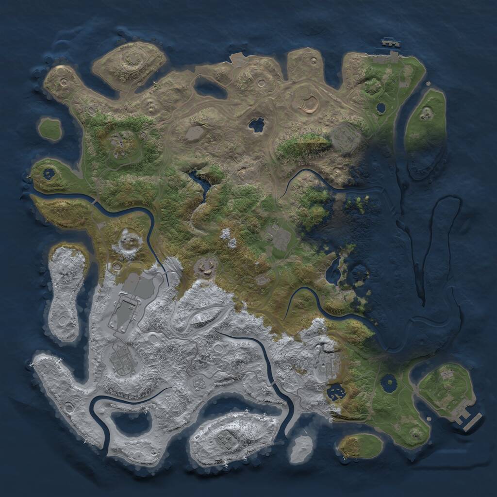 Rust Map: Procedural Map, Size: 4321, Seed: 1803281337, 16 Monuments