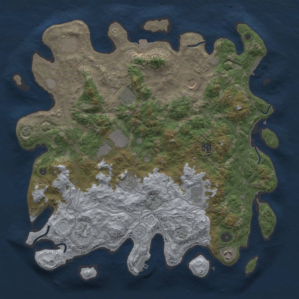 Rust Map: Procedural Map, Size: 4250, Seed: 10126167, 18 Monuments