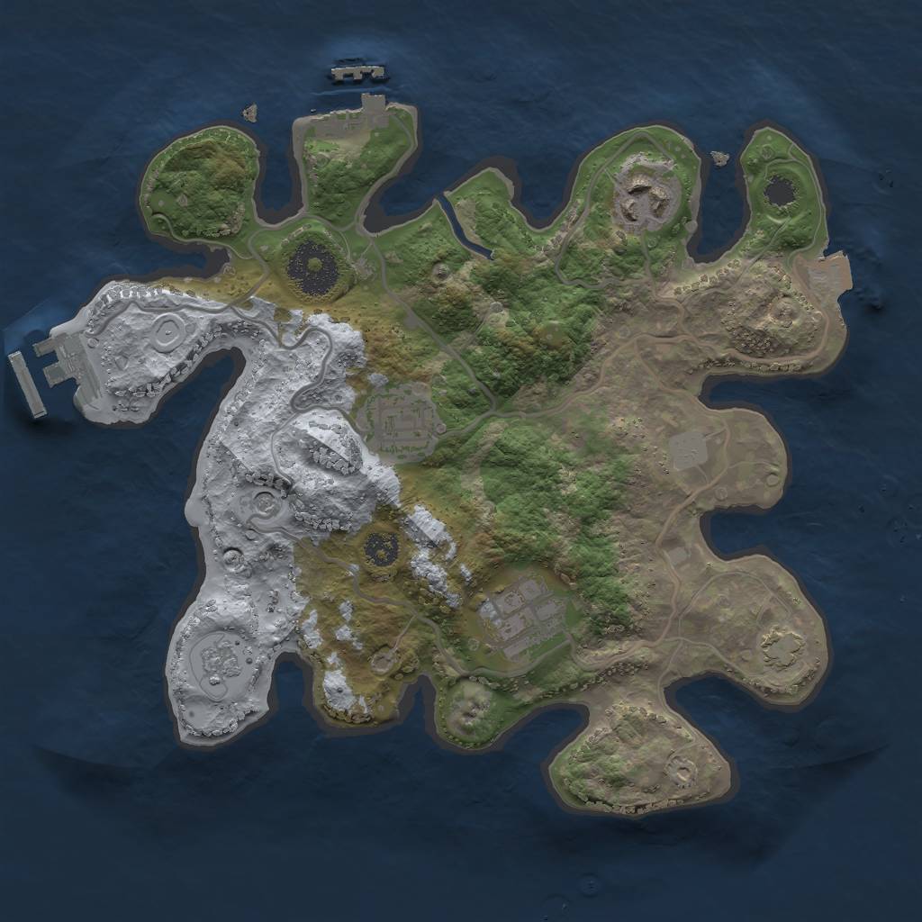 Rust Map: Procedural Map, Size: 2700, Seed: 589904096, 11 Monuments
