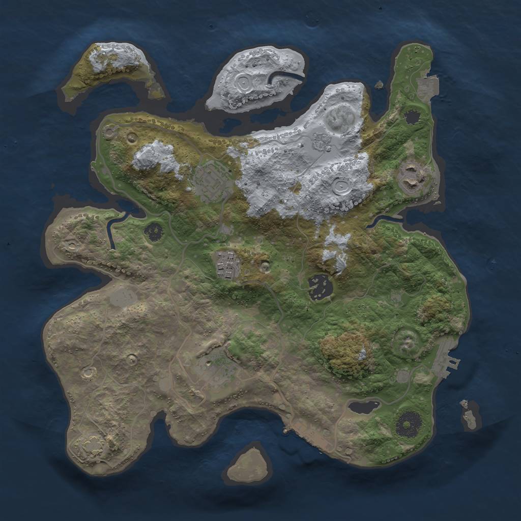 Rust Map: Procedural Map, Size: 3000, Seed: 4568709, 12 Monuments