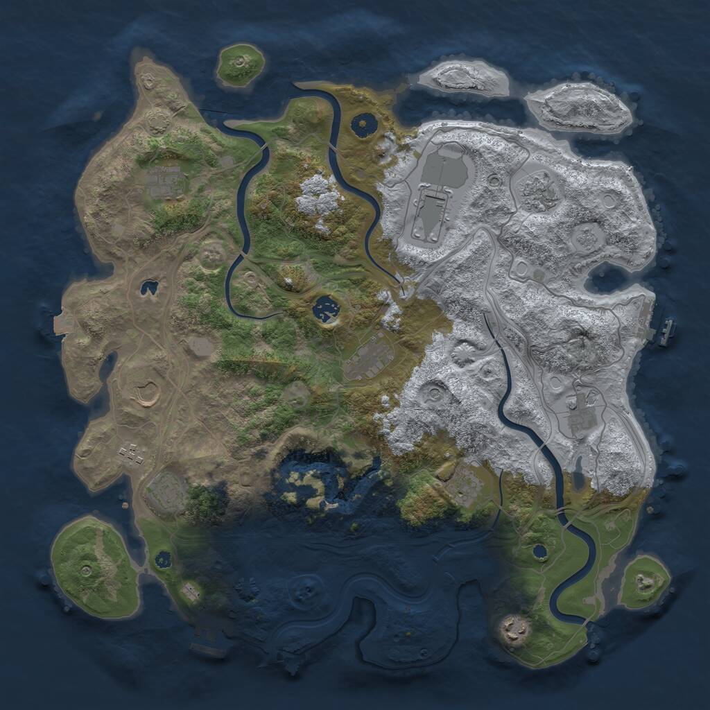 Rust Map: Procedural Map, Size: 4250, Seed: 17390, 17 Monuments