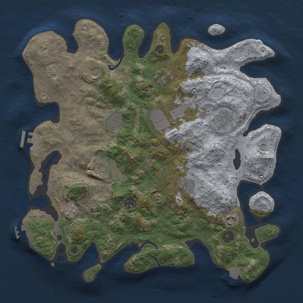 Rust Map: Procedural Map, Size: 3750, Seed: 994556984, 18 Monuments