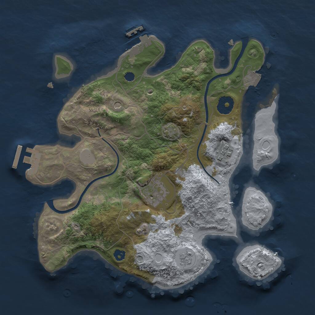 Rust Map: Procedural Map, Size: 2700, Seed: 1694005070, 8 Monuments