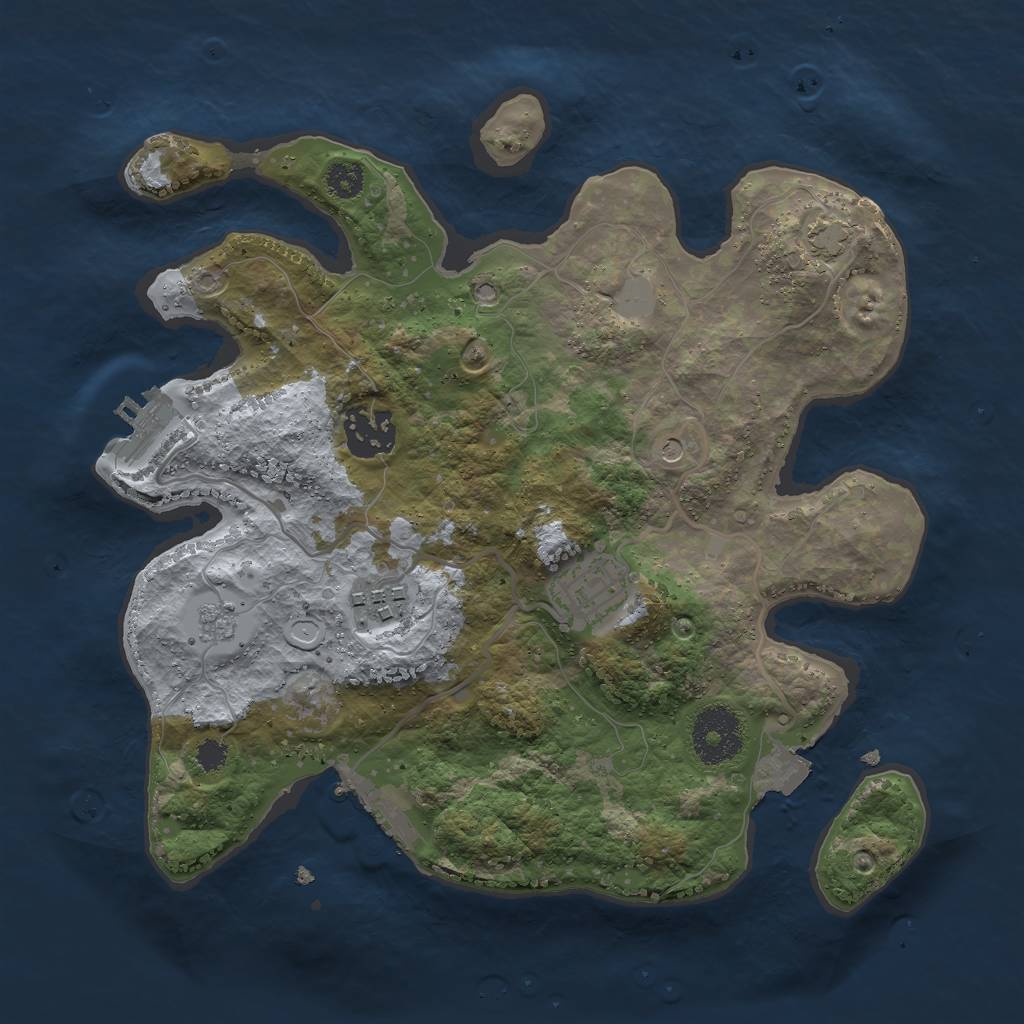 Rust Map: Procedural Map, Size: 2850, Seed: 123456, 11 Monuments