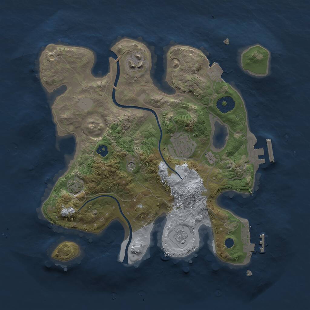 Rust Map: Procedural Map, Size: 2700, Seed: 70997041, 8 Monuments