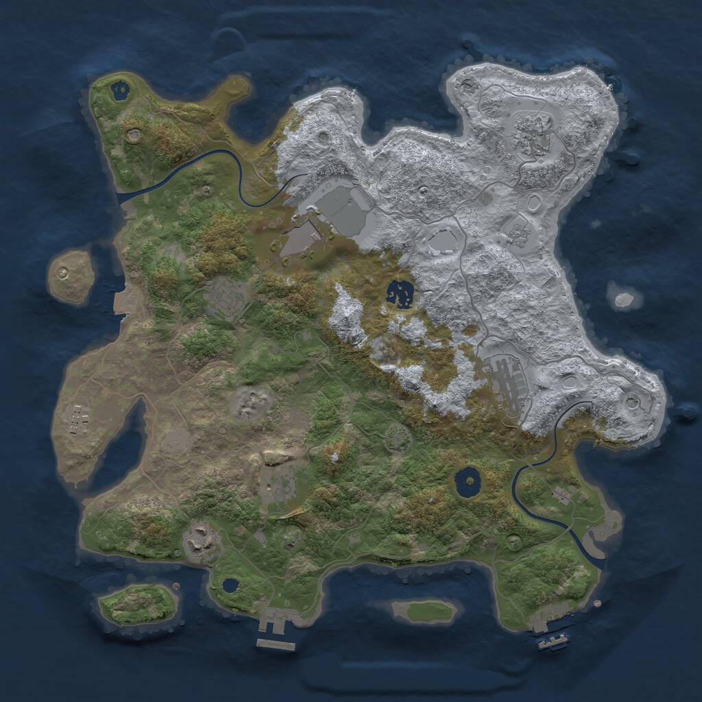 Rust Map: Procedural Map, Size: 3700, Seed: 1425836640, 14 Monuments