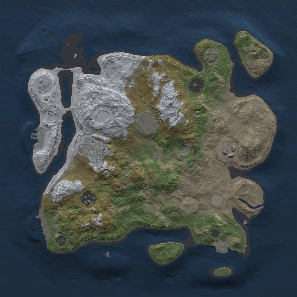Rust Map: Procedural Map, Size: 3000, Seed: 9744006, 12 Monuments