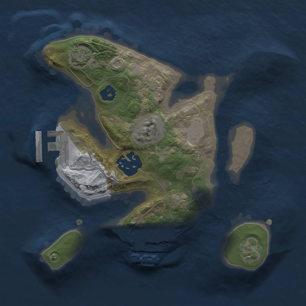 Rust Map: Procedural Map, Size: 2000, Seed: 559438617, 5 Monuments