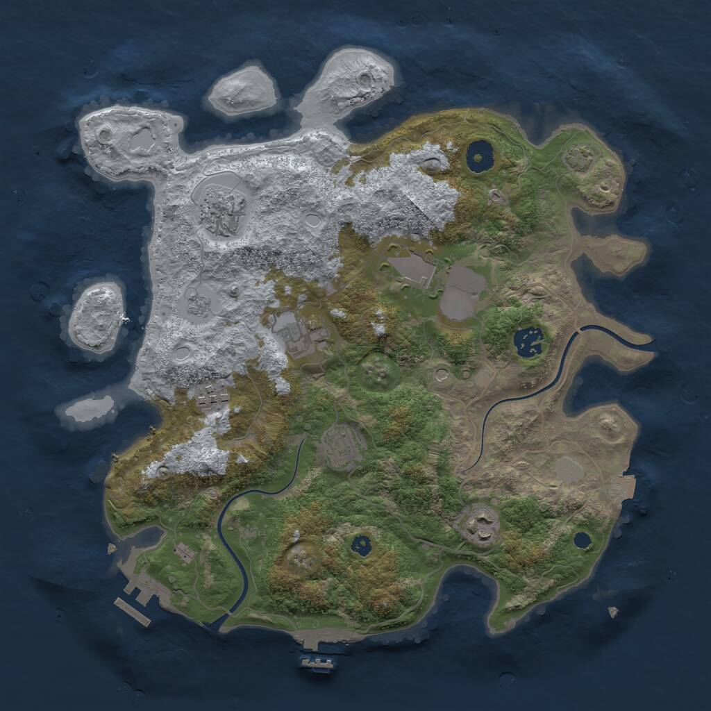 Rust Map: Procedural Map, Size: 3500, Seed: 65995395, 13 Monuments
