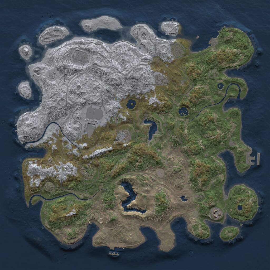 Rust Map: Procedural Map, Size: 4300, Seed: 54626492, 15 Monuments