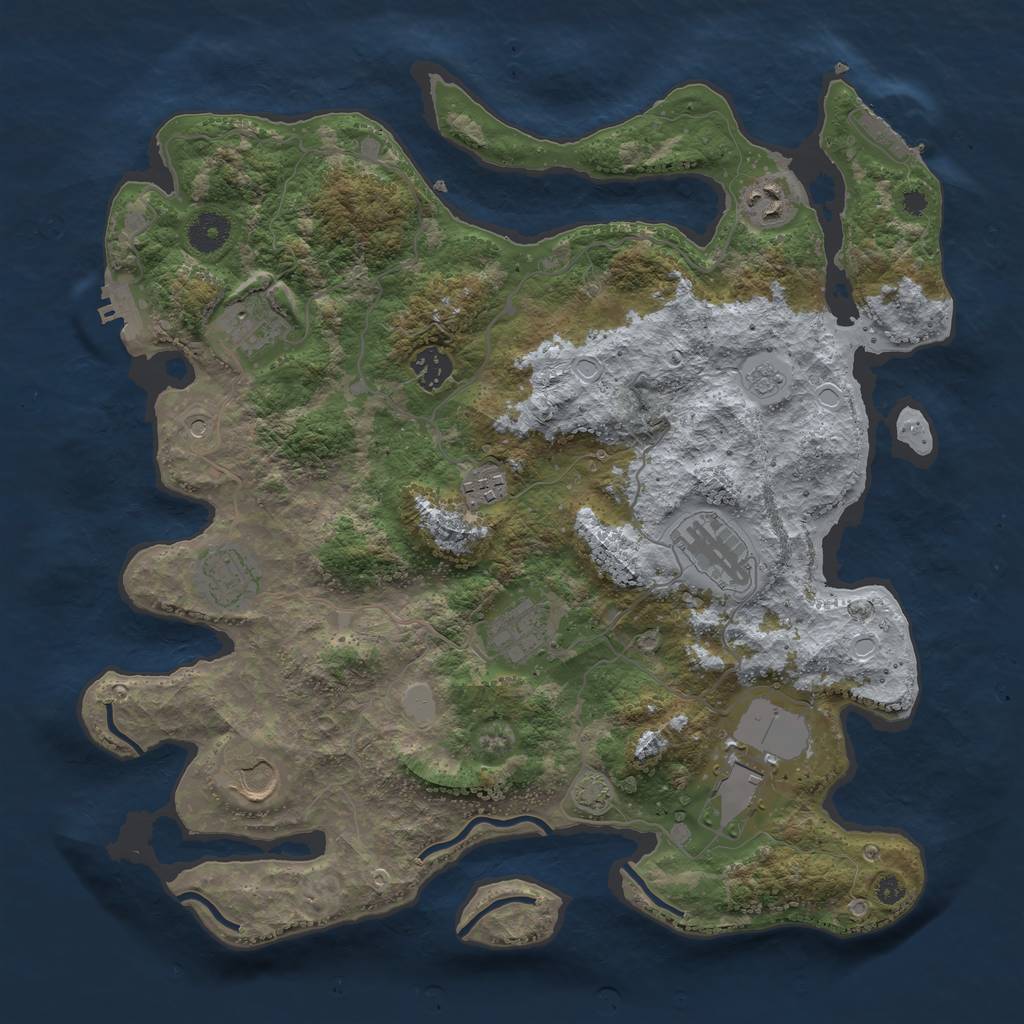 Rust Map: Procedural Map, Size: 3800, Seed: 98481270, 17 Monuments