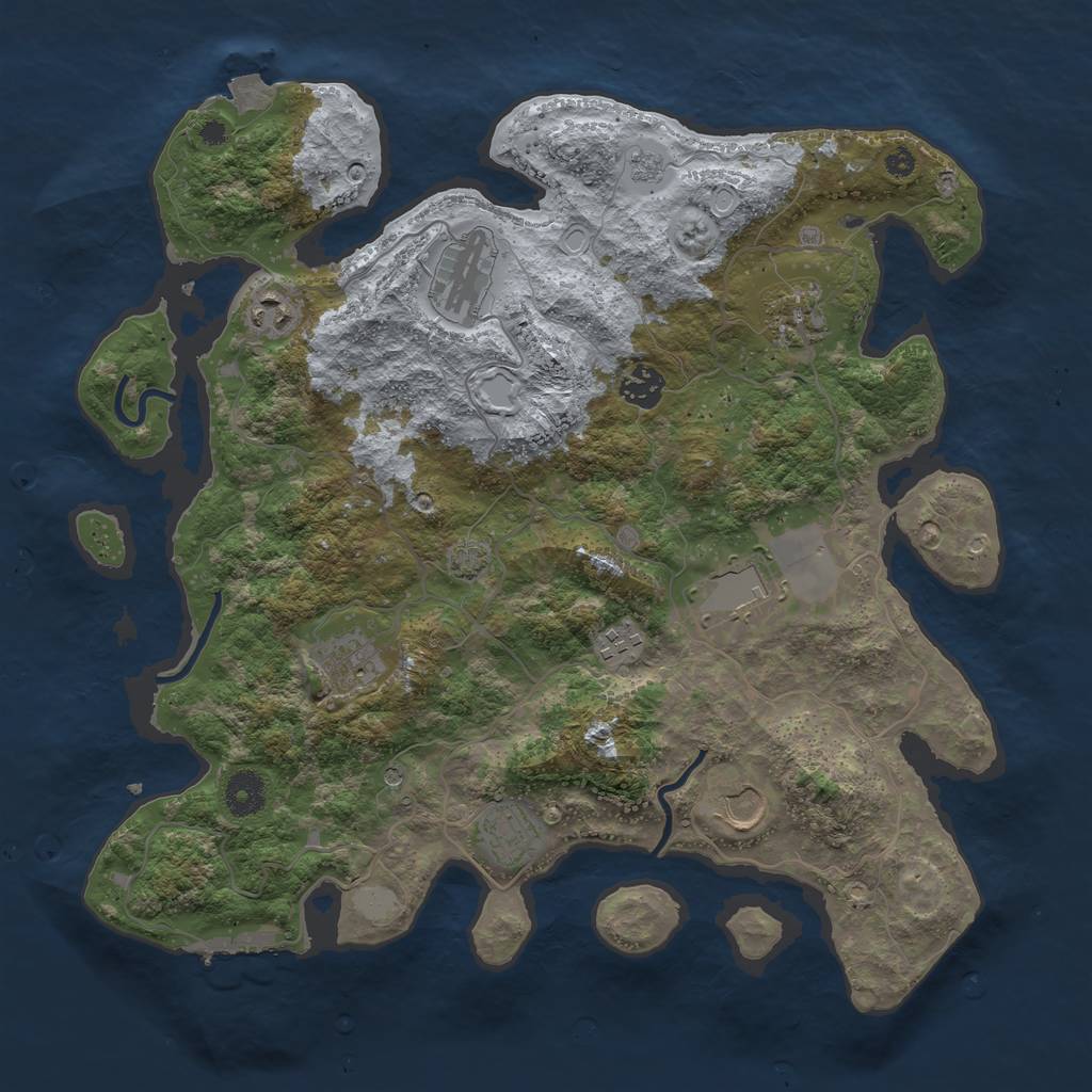 Rust Map: Procedural Map, Size: 3800, Seed: 66656235, 16 Monuments