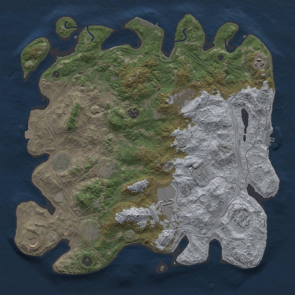 Rust Map: Procedural Map, Size: 4250, Seed: 15091984, 19 Monuments