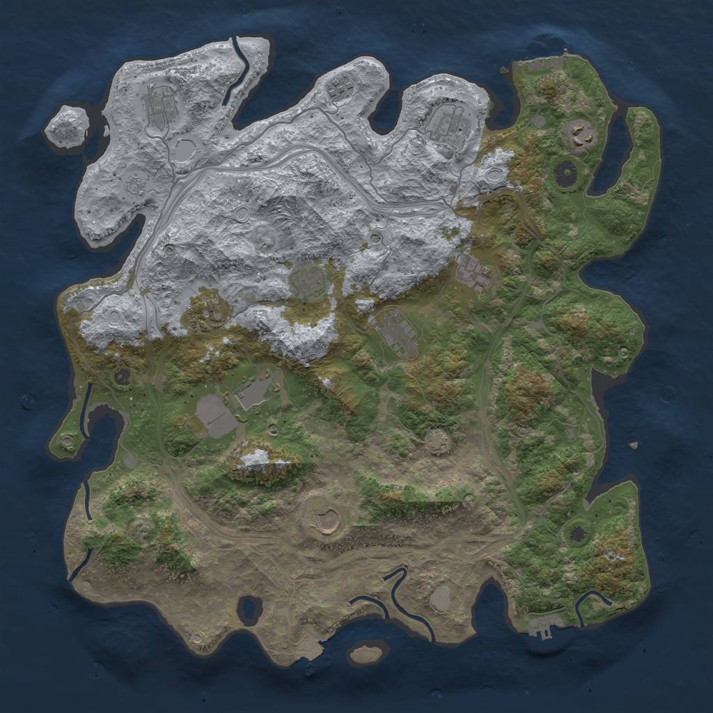 Rust Map: Procedural Map, Size: 4300, Seed: 25641015, 18 Monuments