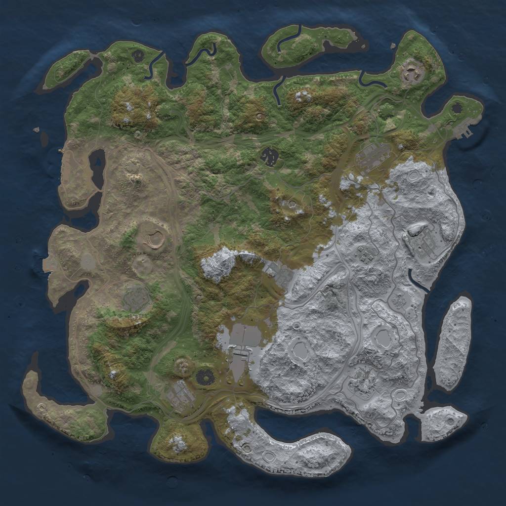 Rust Map: Procedural Map, Size: 4250, Seed: 40367787, 19 Monuments