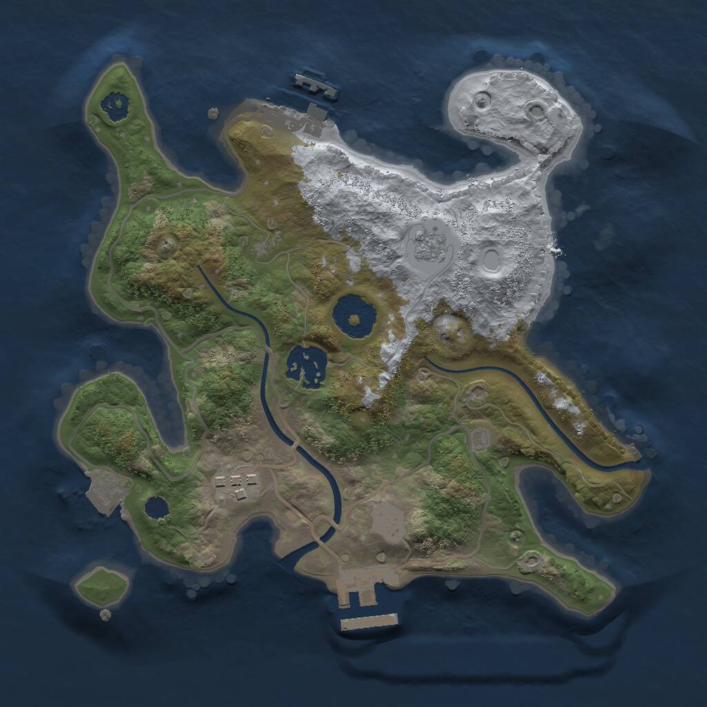 Rust Map: Procedural Map, Size: 2500, Seed: 329180251, 6 Monuments