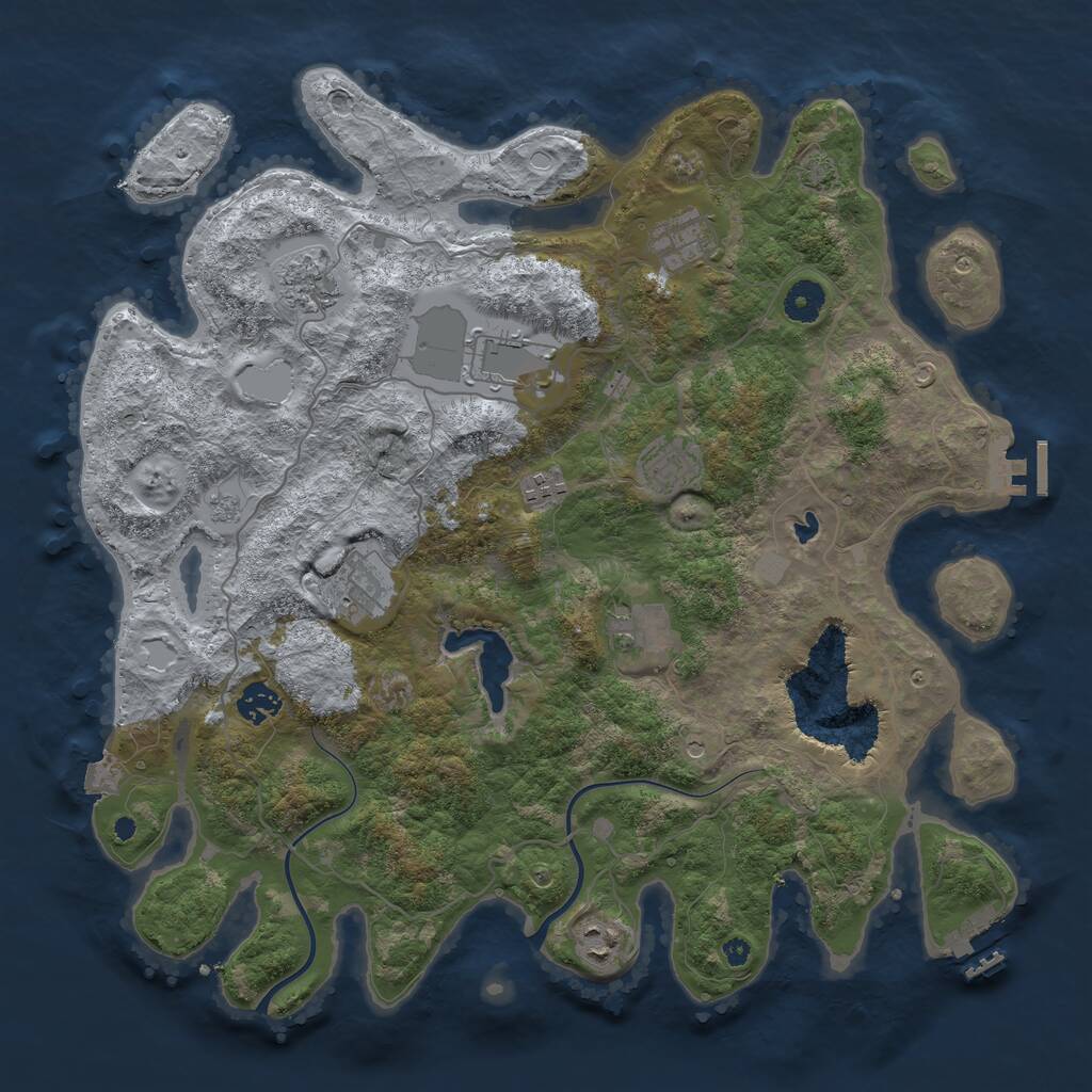 Rust Map: Procedural Map, Size: 4000, Seed: 1320364158, 15 Monuments