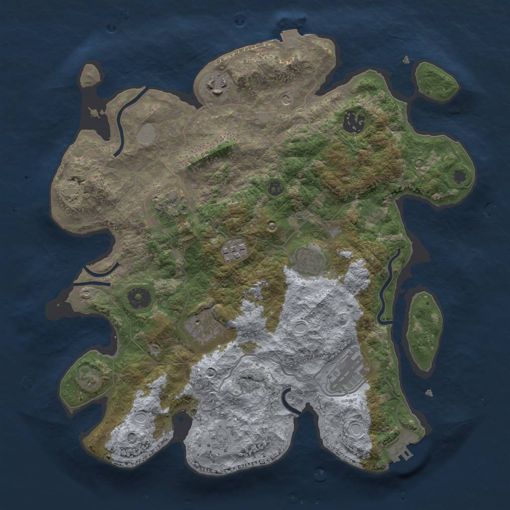 Rust Map: Procedural Map, Size: 3400, Seed: 52098741, 14 Monuments