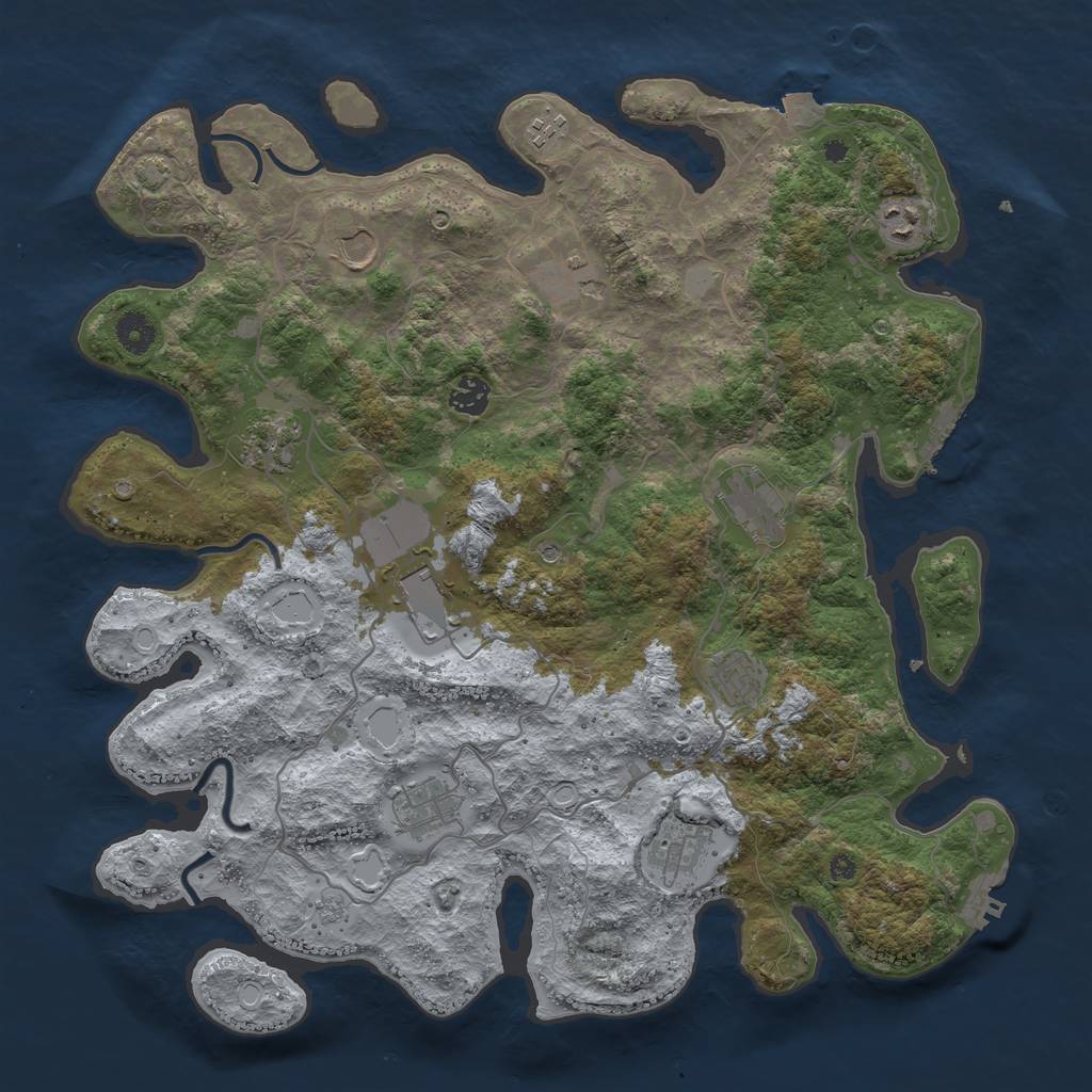 Rust Map: Procedural Map, Size: 4100, Seed: 7771391, 19 Monuments
