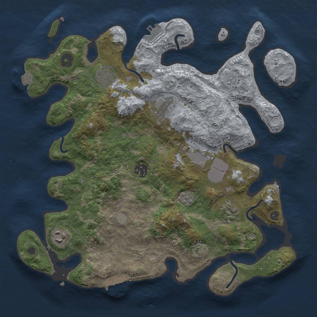 Rust Map: Procedural Map, Size: 3500, Seed: 87481632, 15 Monuments