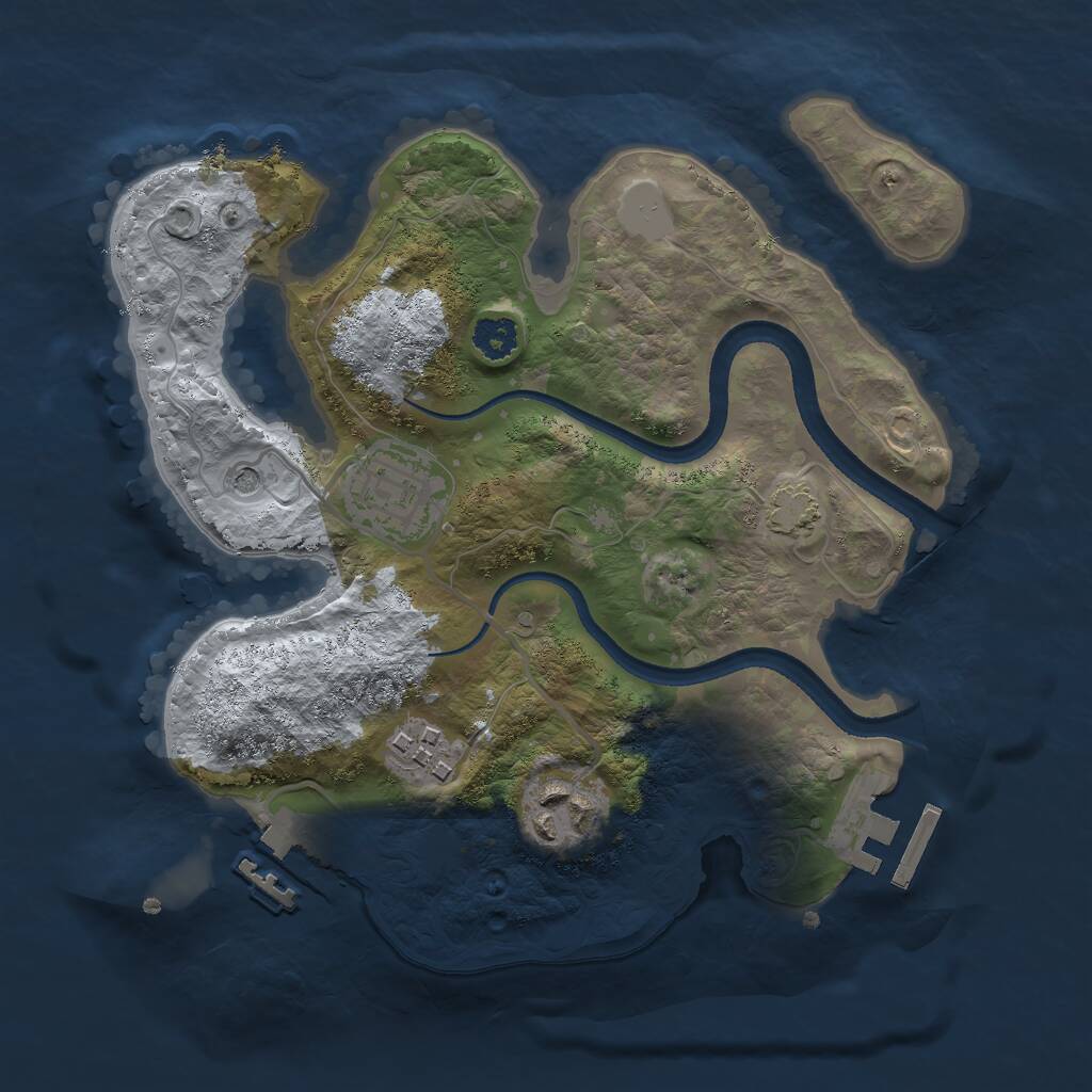 Rust Map: Procedural Map, Size: 2500, Seed: 61255939, 8 Monuments